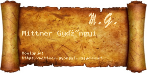 Mittner Gyöngyi névjegykártya