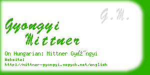 gyongyi mittner business card
